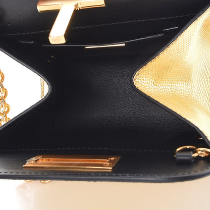 Tom Ford Snakeskin Small Cosmo T Lock Shoulder Bag Gold 5 of 6
