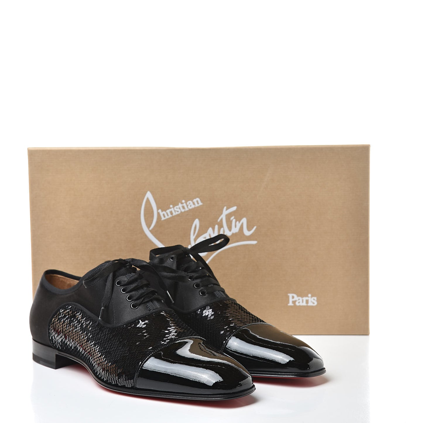 Patent Paillettes Greggo Orlato Flat Oxfords 40.5 Black