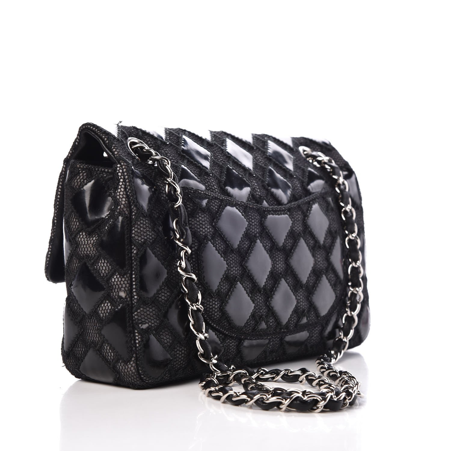 Chanel Vinyl Mesh Quilted Medium Single Flap Black 4 of 8