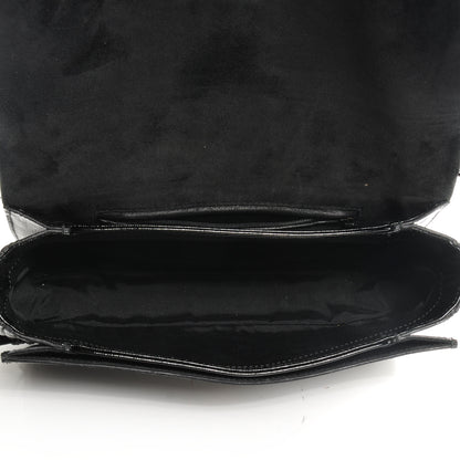 Saint Laurent Patent Textured Leather Large Chyc Flap Black 5 of 7