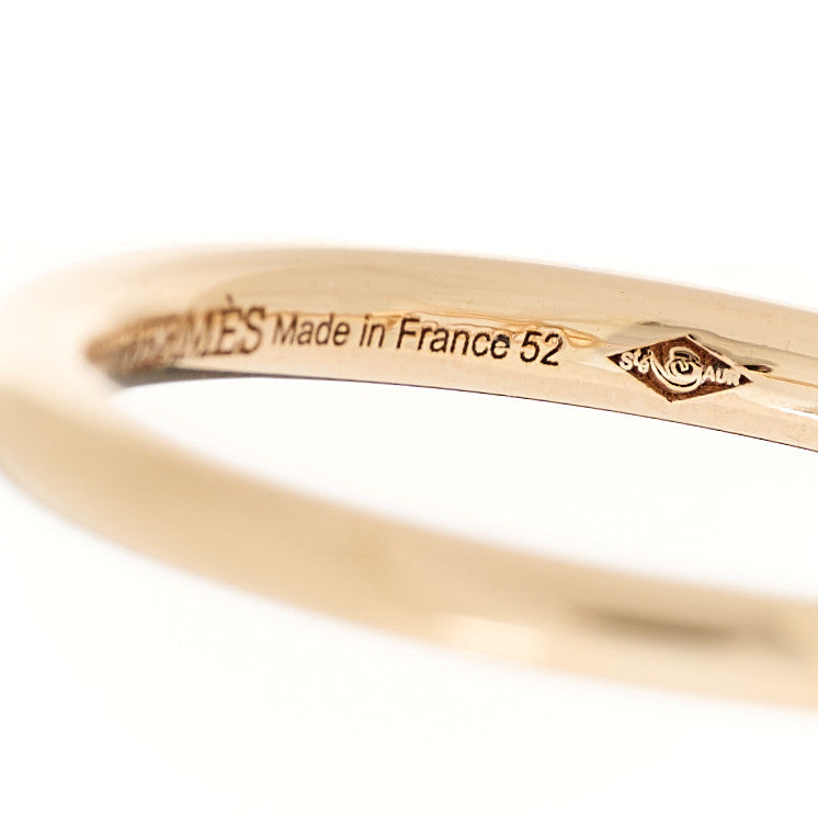 Hermes 18K Rose Gold Diamond PM Echappee Ring 52 6 5 of 6