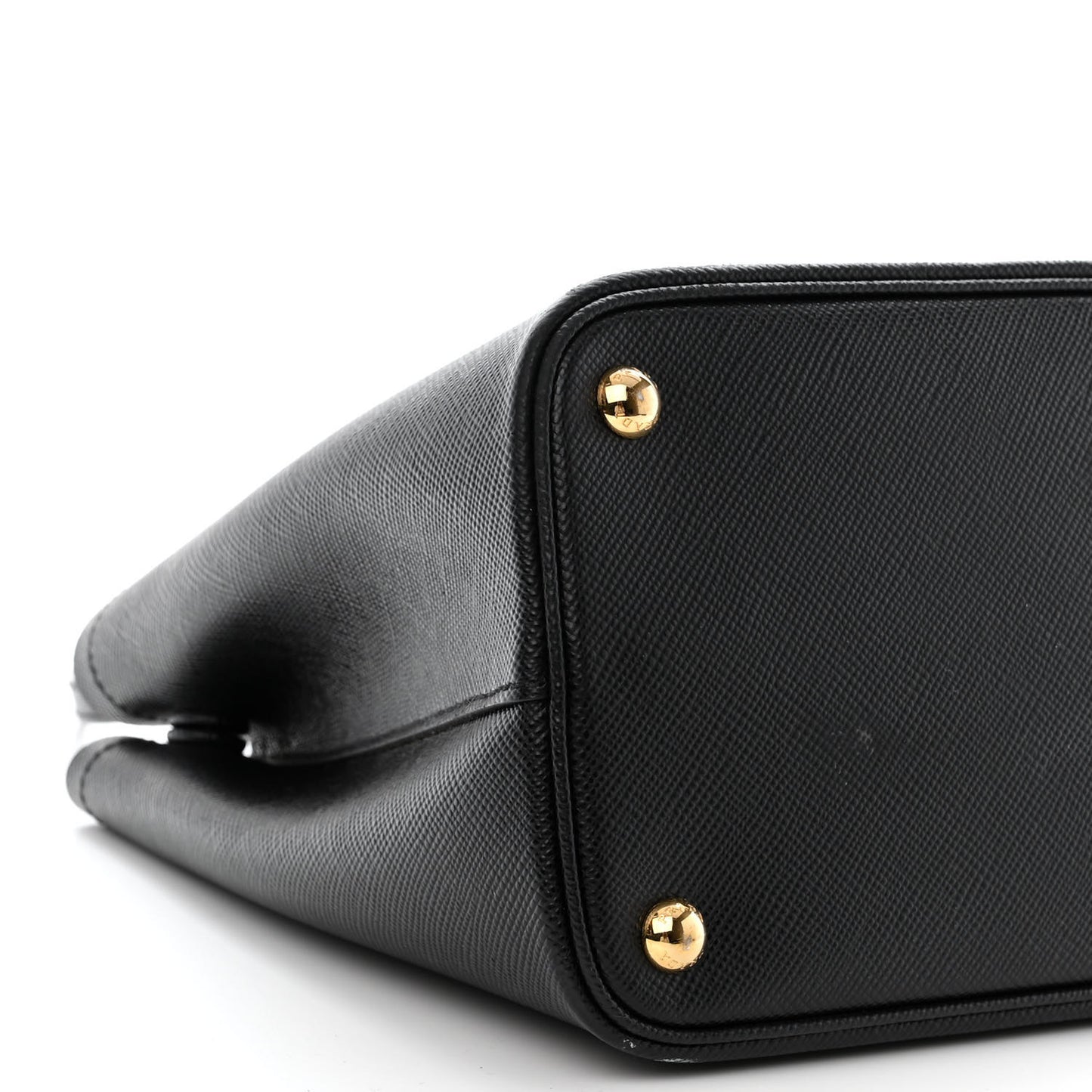 Saffiano Cuir Small Double Bag Black Fuoco