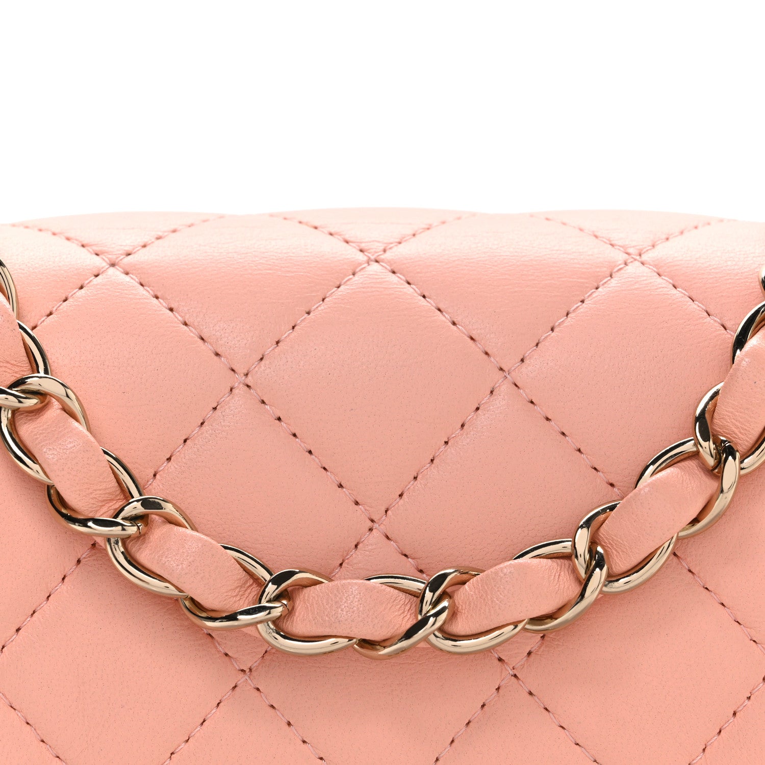 Chanel Lambskin Quilted Mini Rectangular Flap Light Pink 8 of 10