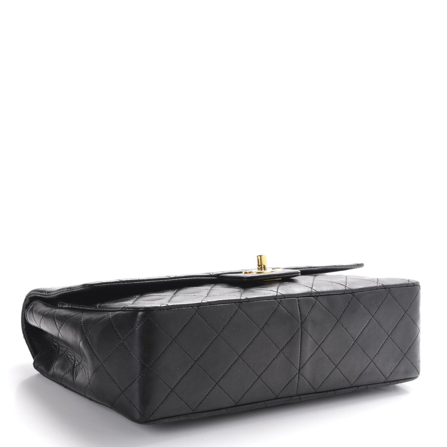 Lambskin Quilted Medium Single Flap Black