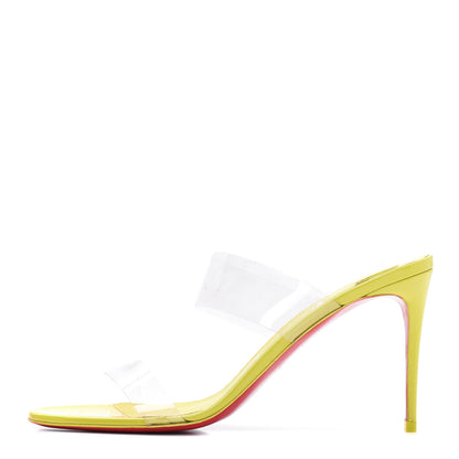 Christian Louboutin Patent PVC Just Nothing 85 Slide Sandals 40 Citrus 1 of 8