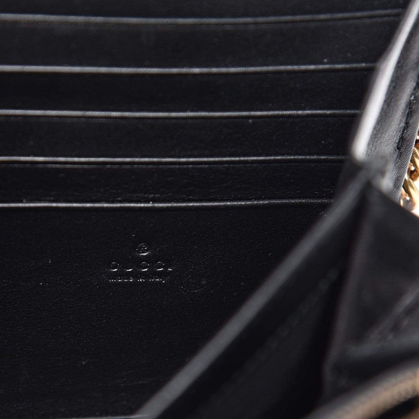 Calfskin Matelasse GG Marmont Chain Wallet Black