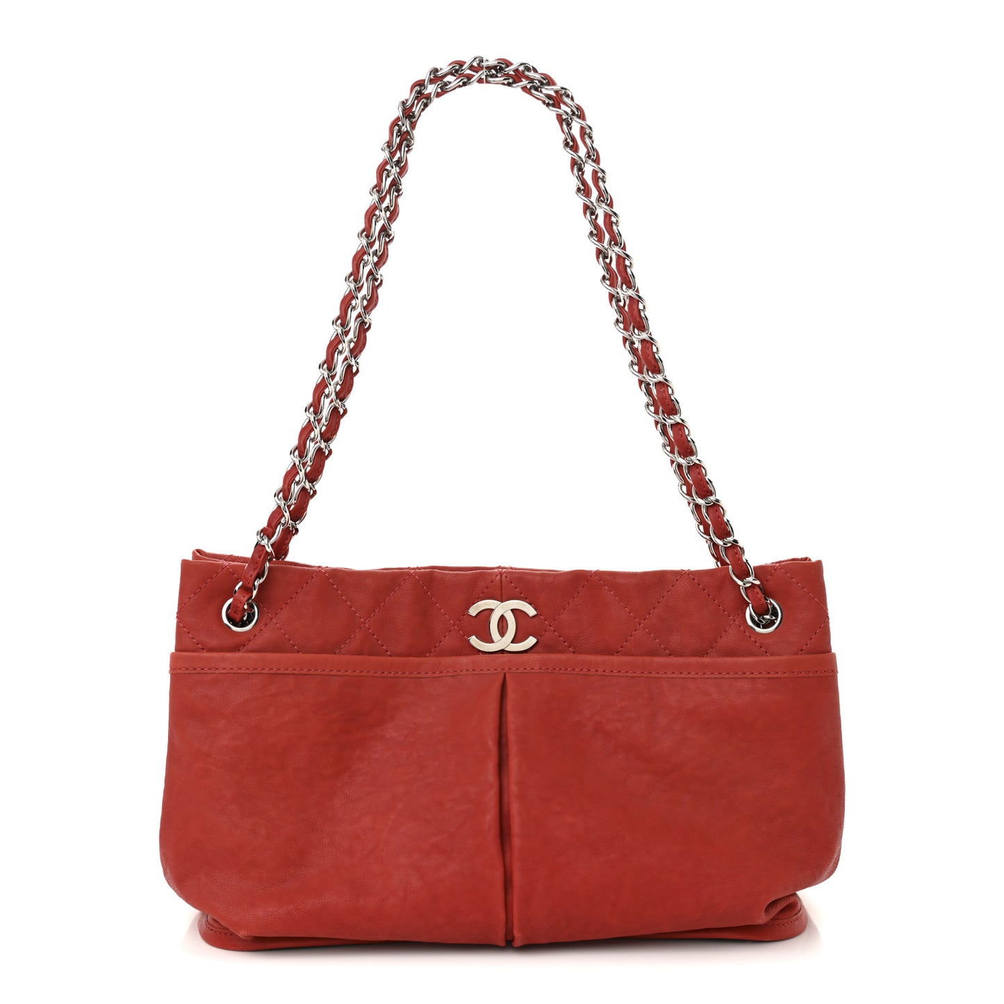 Ultra Soft Suede Calfskin Natural Beauty Tote Red