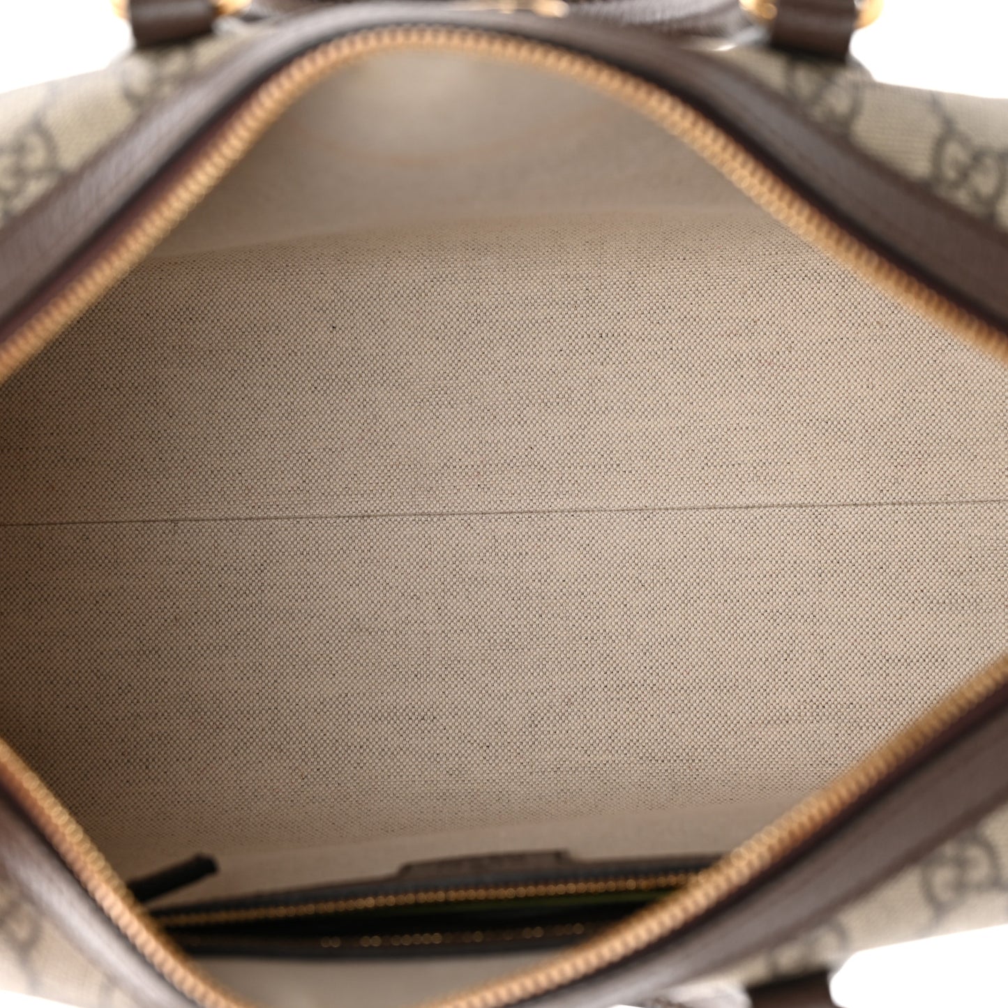 GG Supreme Monogram Web Medium Ophidia Top Handle Bag Beige Ebony