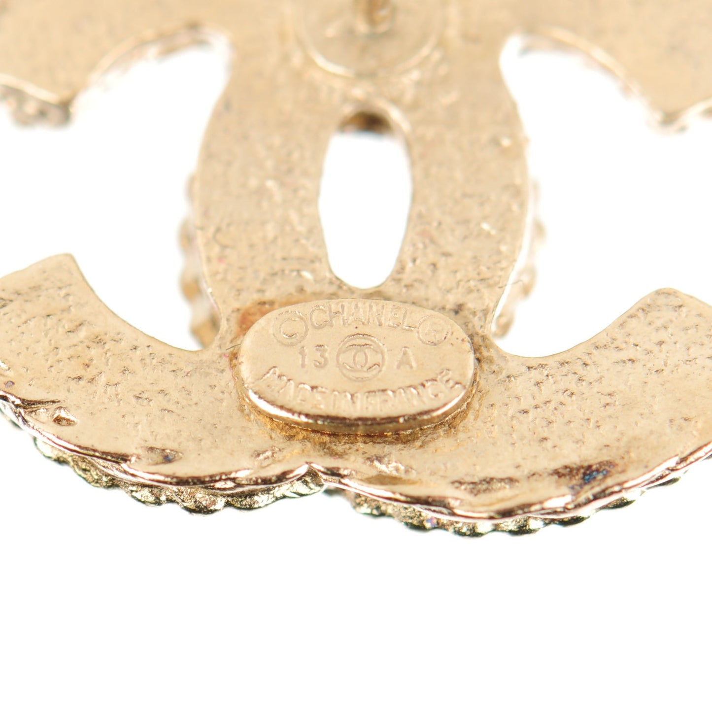 Enamel CC Earrings Gold