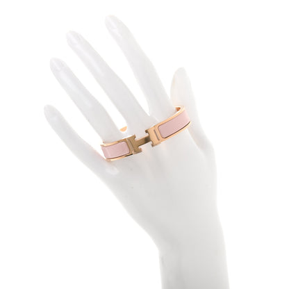 Hermes Enamel Narrow Clic Clac H Bracelet PM Rose Cassatta 2 of 6