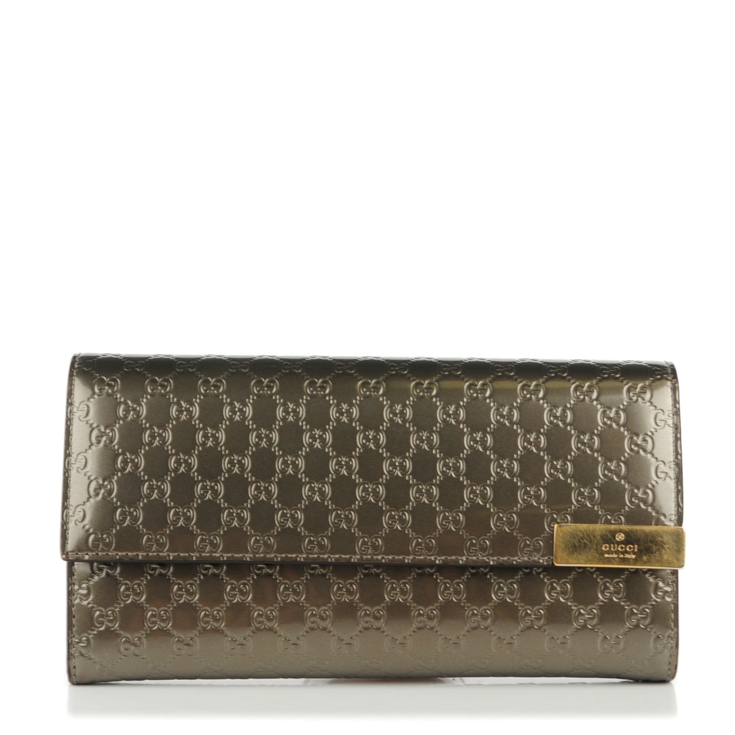 Gucci Metallic Microguccissima Dice Continental Flap Wallet Golden Beige 1 of 7