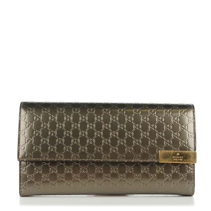 Gucci Metallic Microguccissima Dice Continental Flap Wallet Golden Beige 1 of 7
