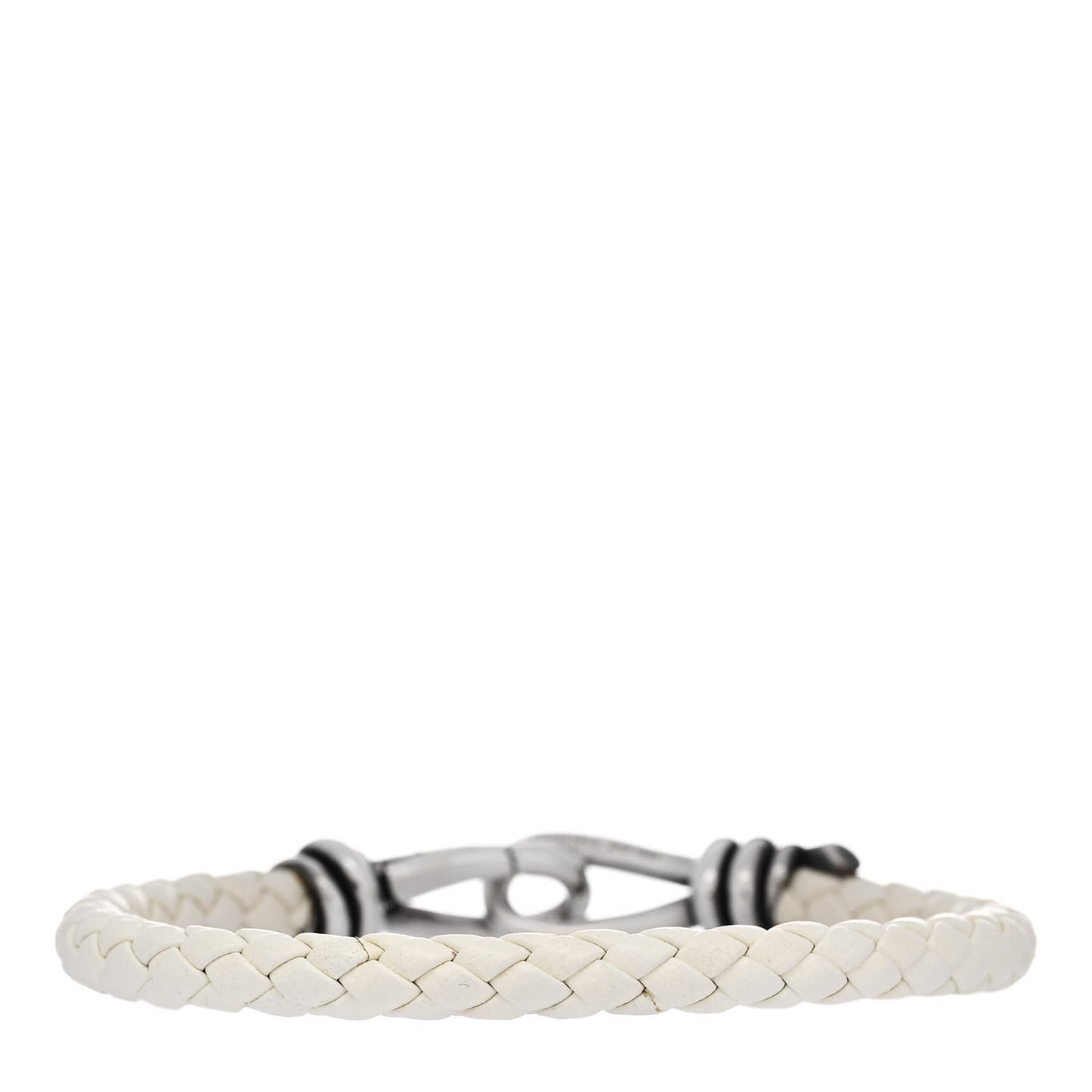 Sterling Silver Leather Paloma Picasso Knot Single Braid Bracelet White