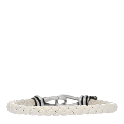 Tiffany Sterling Silver Leather Paloma Picasso Knot Single Braid Bracelet White 2 of 4