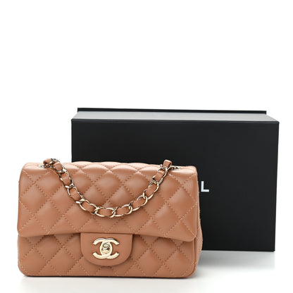 Chanel Lambskin Quilted Mini Rectangular Flap Brown 10 of 10