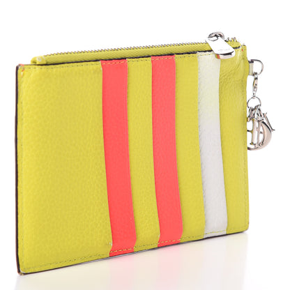 Christian Dior Bullcalf Tri-Color Diorissimo Card Holder Vert Acide 3 of 9