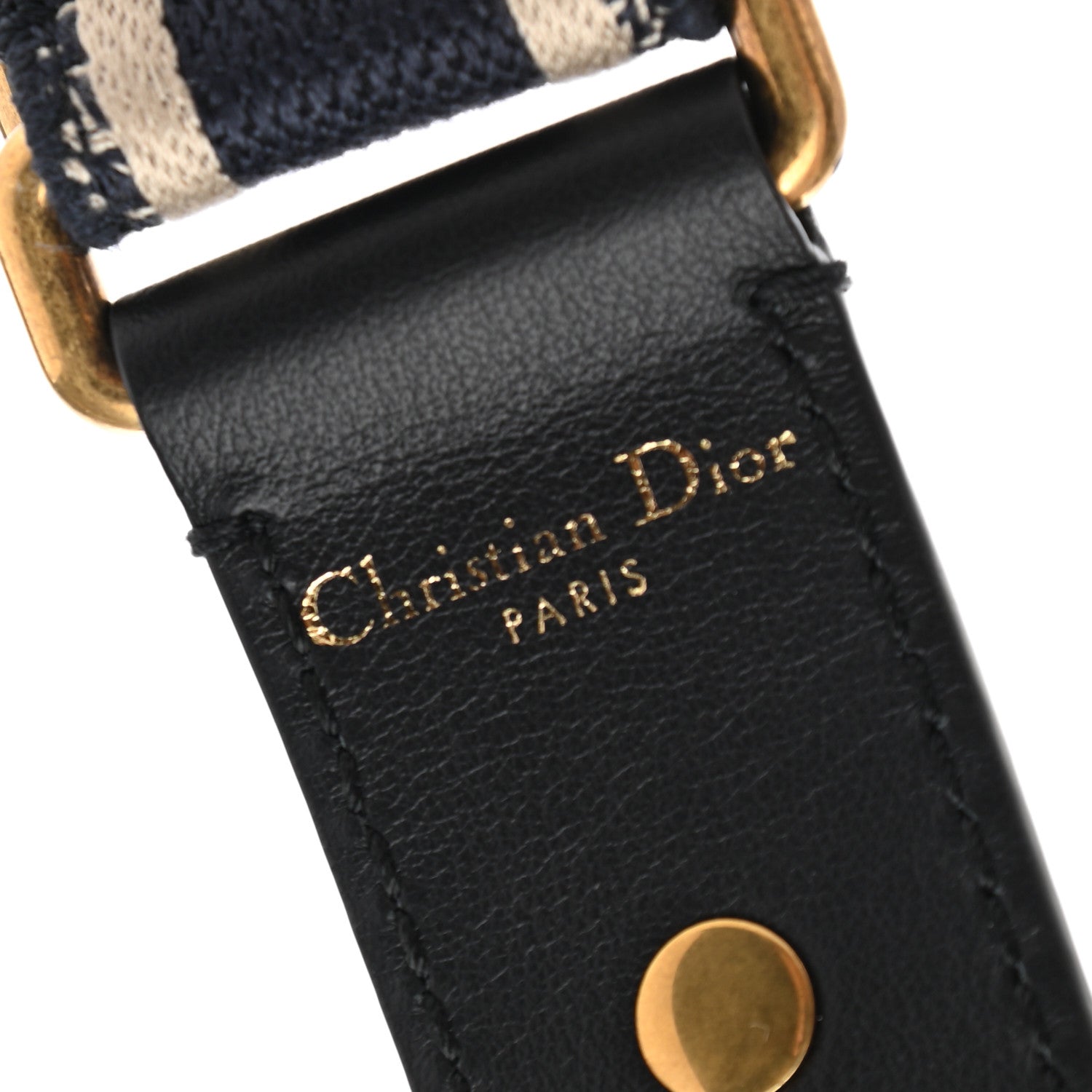 Christian Dior Canvas Embroidered Shoulder Strap Blue 3 of 6