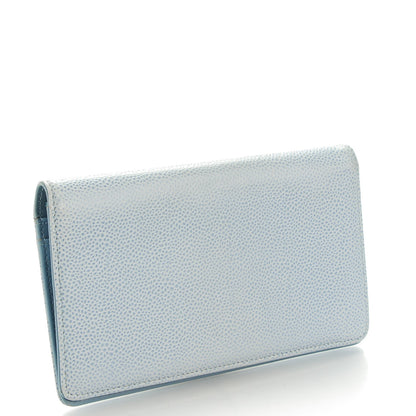Chanel Caviar Timeless CC Yen Wallet Light Blue 3 of 8