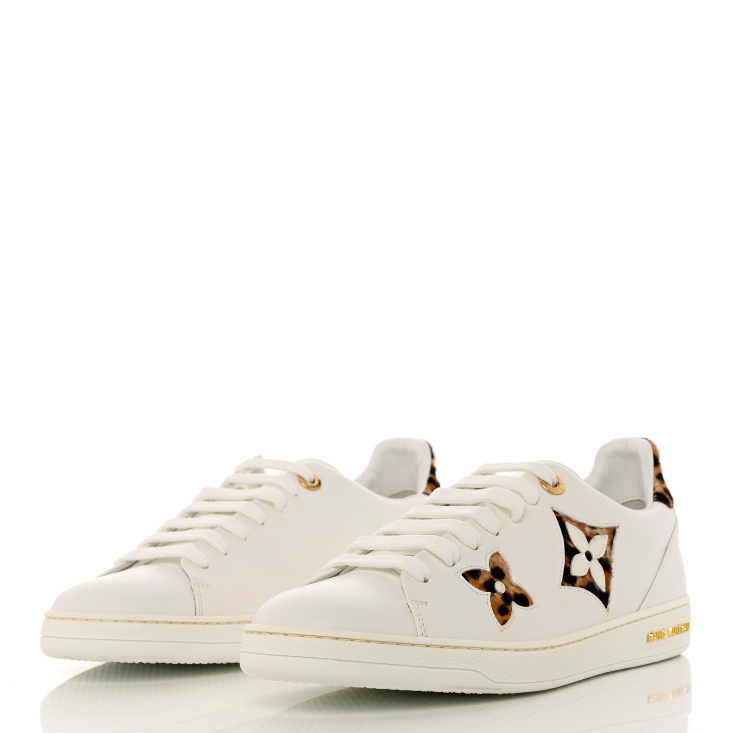 Louis Vuitton Calfskin Calf Hair Monogram Giant Jungle Frontrow Sneakers 41 White 3 of 9