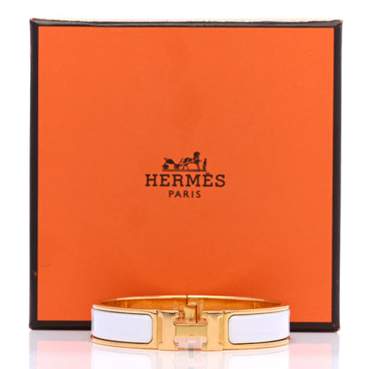 Hermes Enamel Narrow Clic Clac H Bracelet PM White 5 of 5