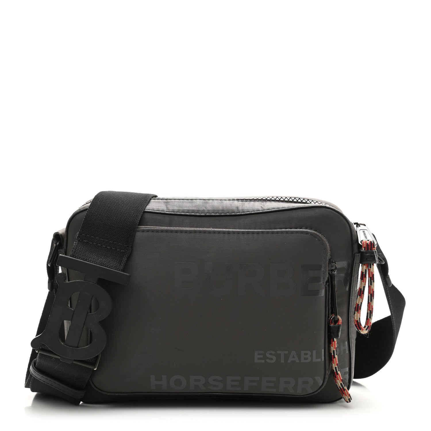 Burberry Cotton Canvas Horseferry Print Crossbody Bag Black 1 of 12