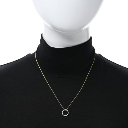 Roberto Coin 18K Yellow Gold Diamond Tiny Treasures .09ctw Circle Pendant Necklace 3 of 5