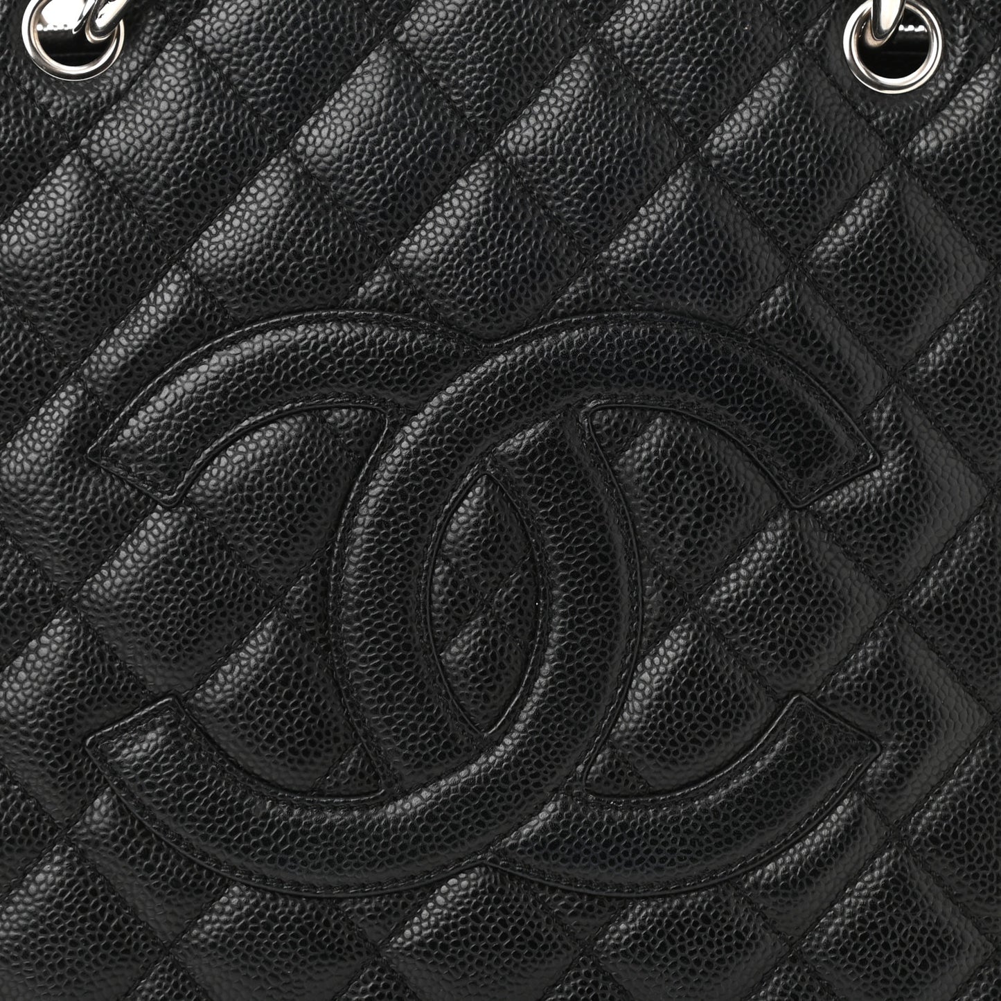 Caviar Quilted Grand Shopping Tote GST Black