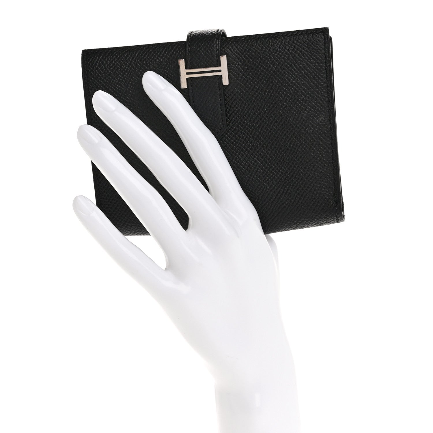 Hermes Epsom Bearn Compact Wallet Black 2 of 12