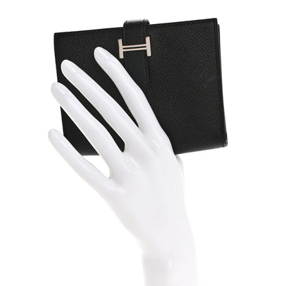 Hermes Epsom Bearn Compact Wallet Black 2 of 12
