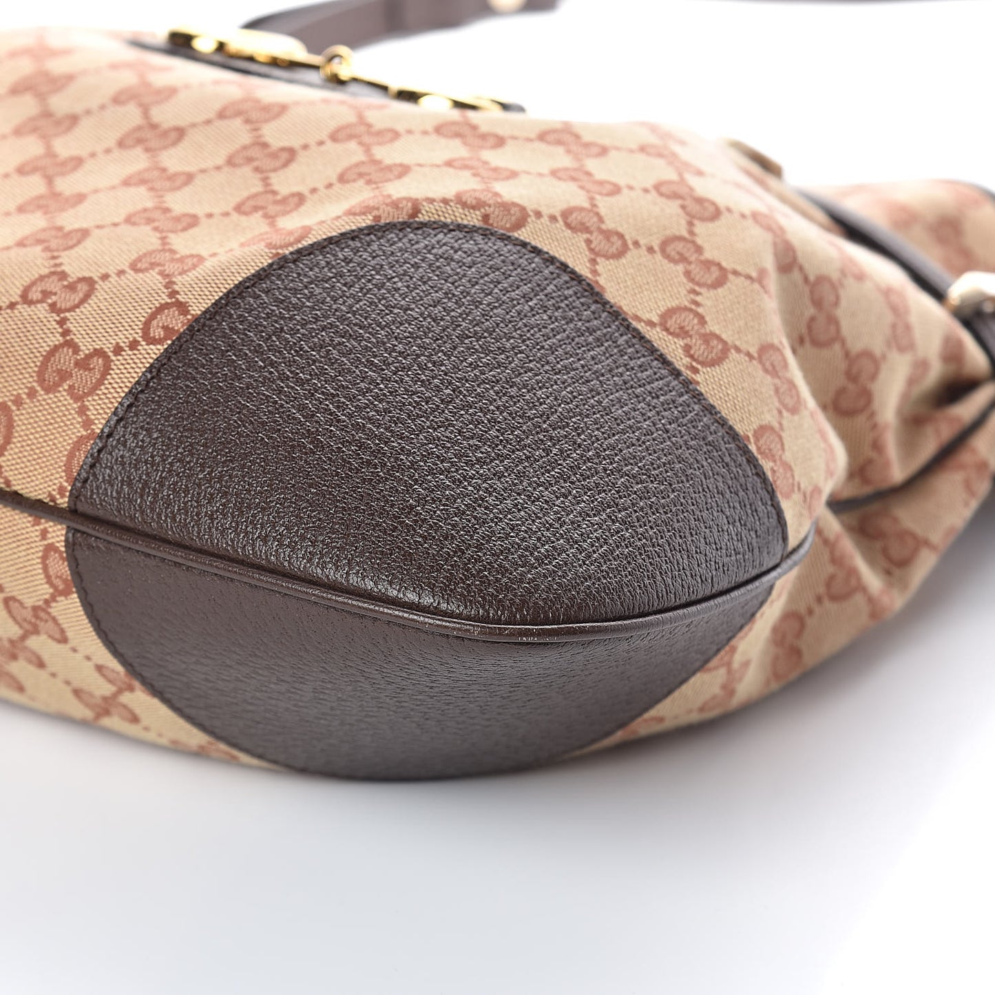 Monogram Textured Dollar Calfskin Horsebit 1955 Cinch Top Messenger Bag Beige Ebony Cocoa