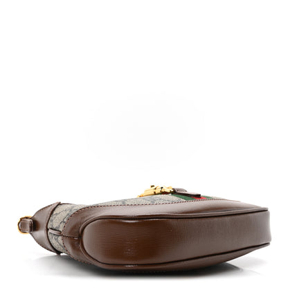 Gucci GG Supreme Monogram Azalea Calfskin Web Mini Jackie 1961 Hobo Beige Ebony Brown Sugar 4 of 10