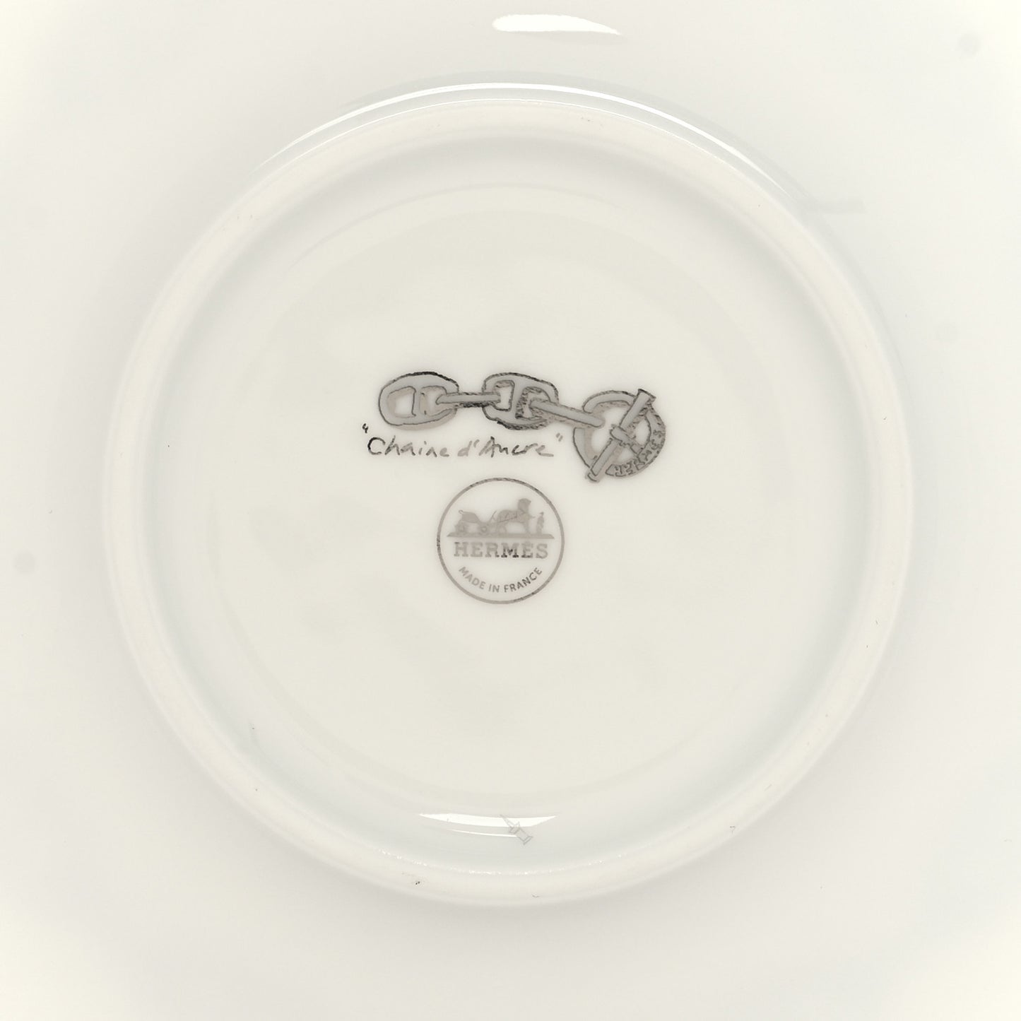 Porcelain Platinum Chaine d'Ancre Tea Cup and Saucer Set of 2
