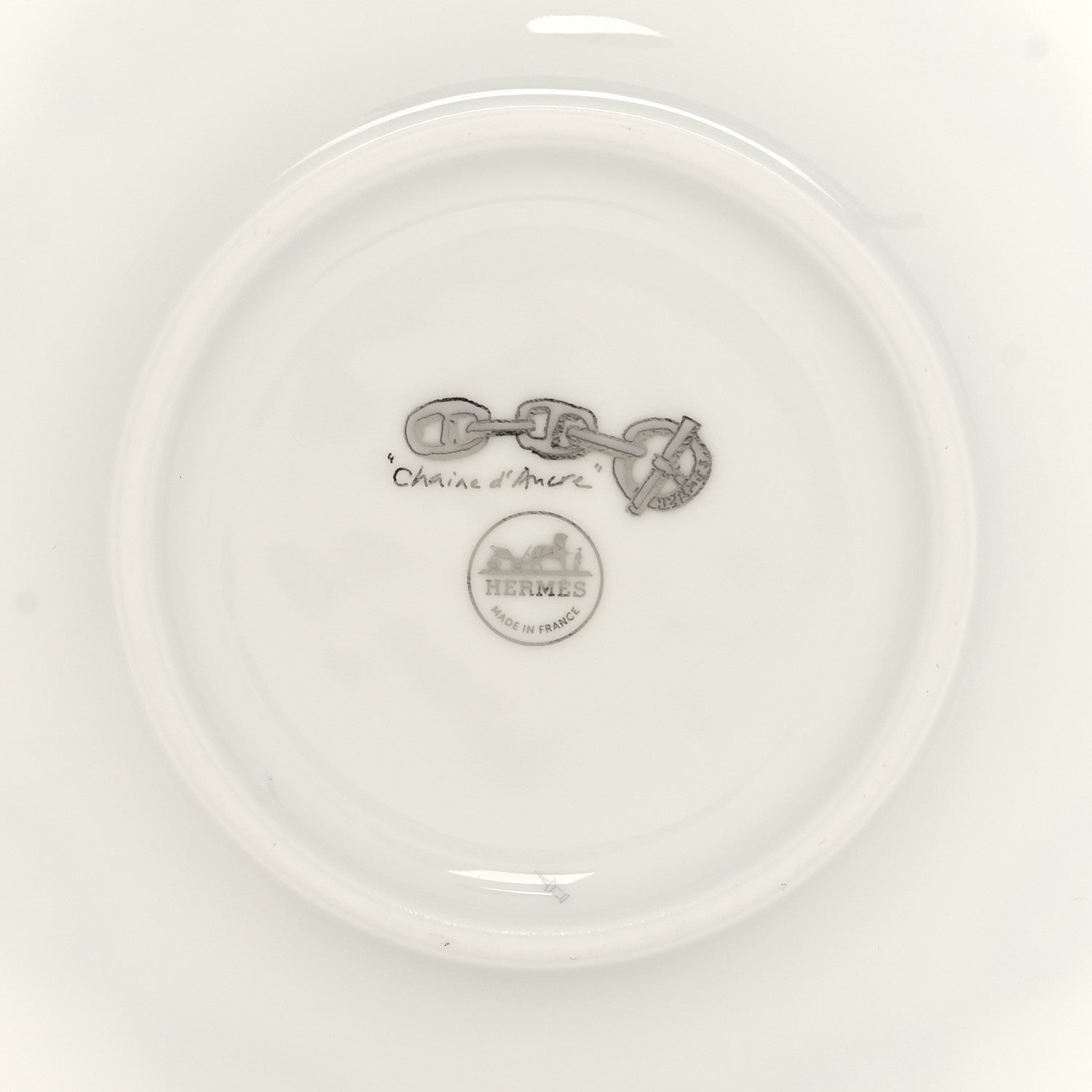 Hermes Porcelain Platinum Chaine d'Ancre Tea Cup and Saucer Set of 2 10 of 11