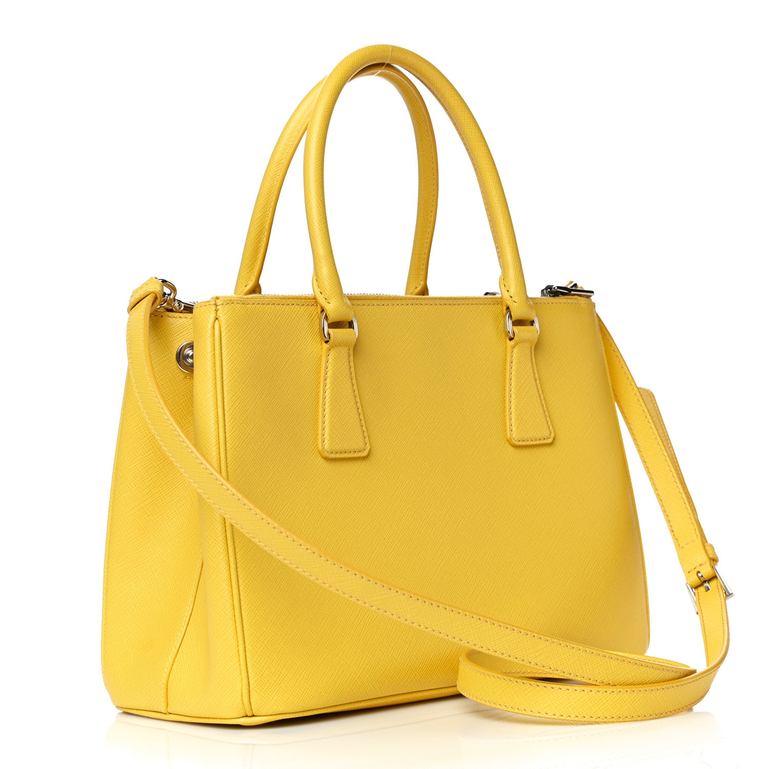 Prada Saffiano Small Galleria Double Zip Tote Soleil 2 of 12