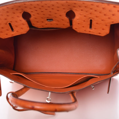 Hermes Ostrich Birkin 35 Orange 8 of 33