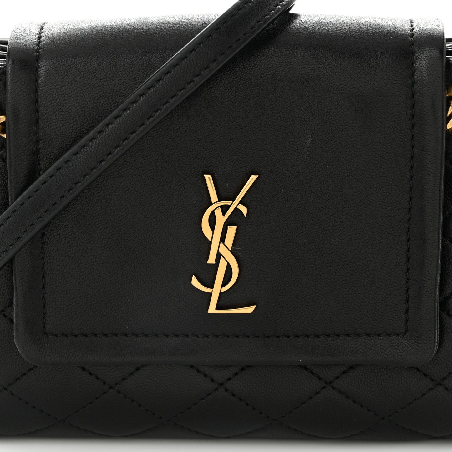 Lambskin Quilted Monogram Mini Nolita Black