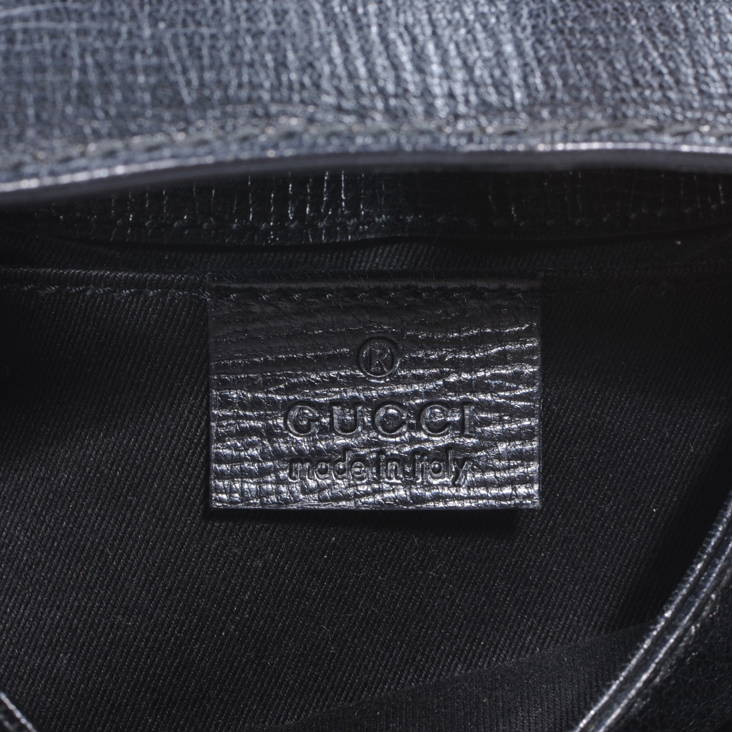 Leather Horsebit Clutch Bag Black