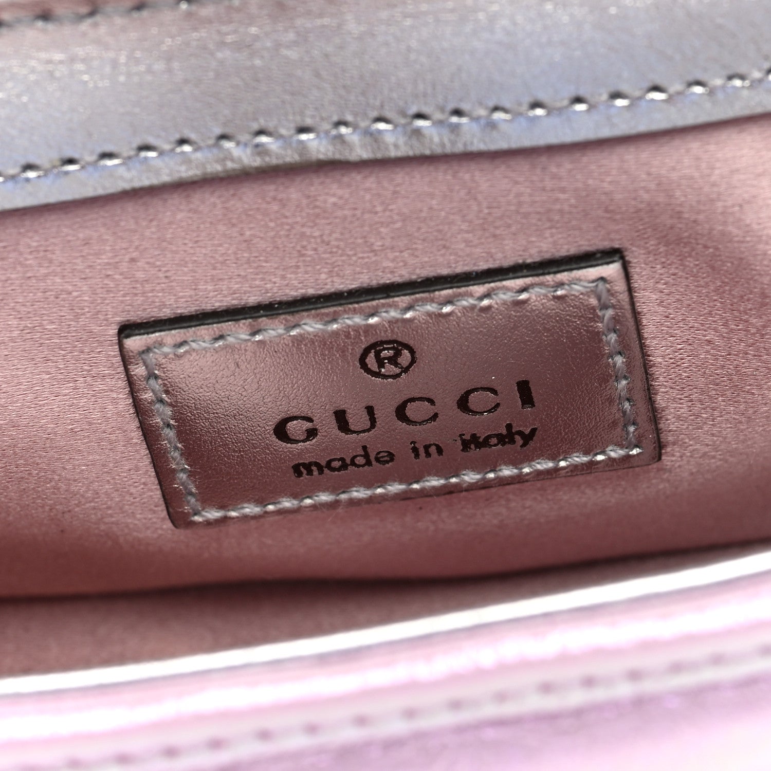 Gucci Iridescent Nappa Chevron Matelasse Super Mini GG Marmont Shoulder Bag Iridescent Escape Pink 6 of 9