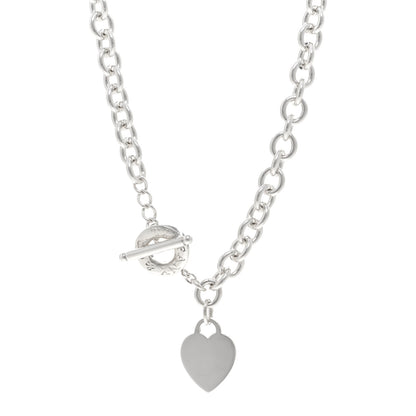 Tiffany Sterling Silver Heart Tag Toggle Necklace 1 of 4