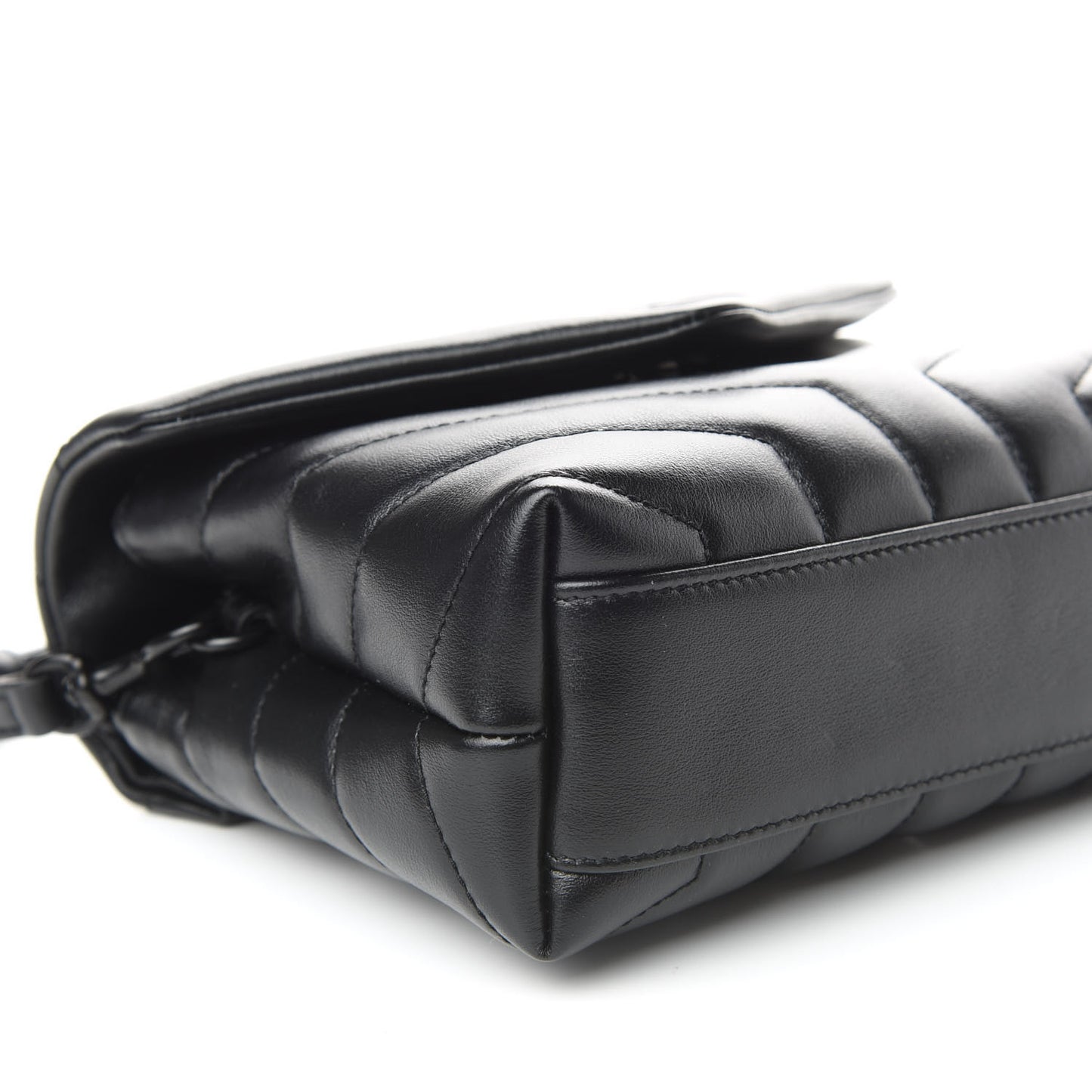 Calfskin Y Quilted Monogram Toy Loulou Crossbody Bag Black