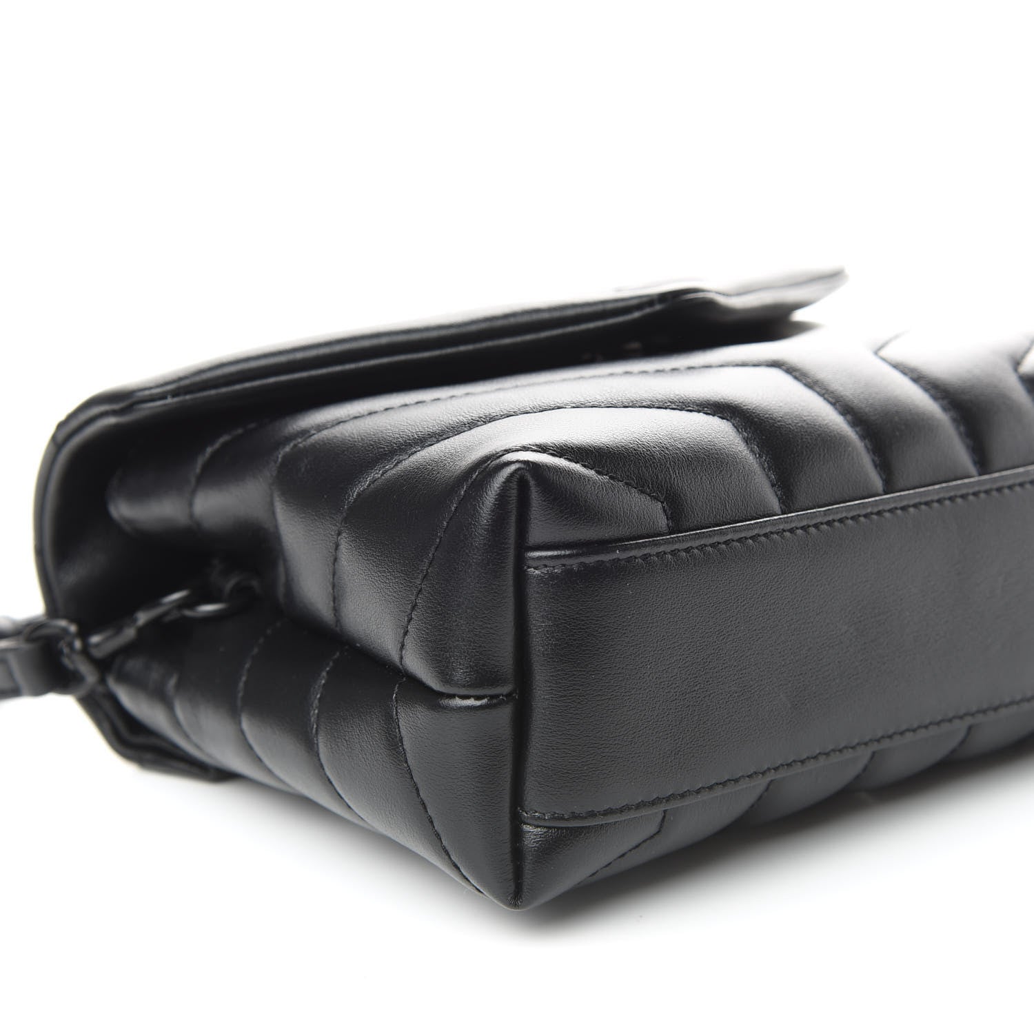 Saint Laurent Calfskin Y Quilted Monogram Toy Loulou Crossbody Bag Black 5 of 10