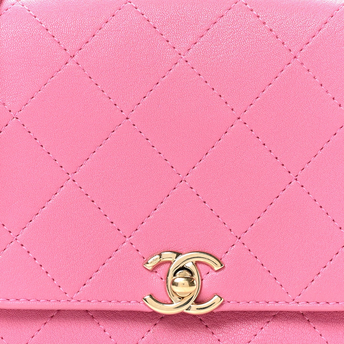 Goatskin Stitched Casual Trip Single Flap Pink