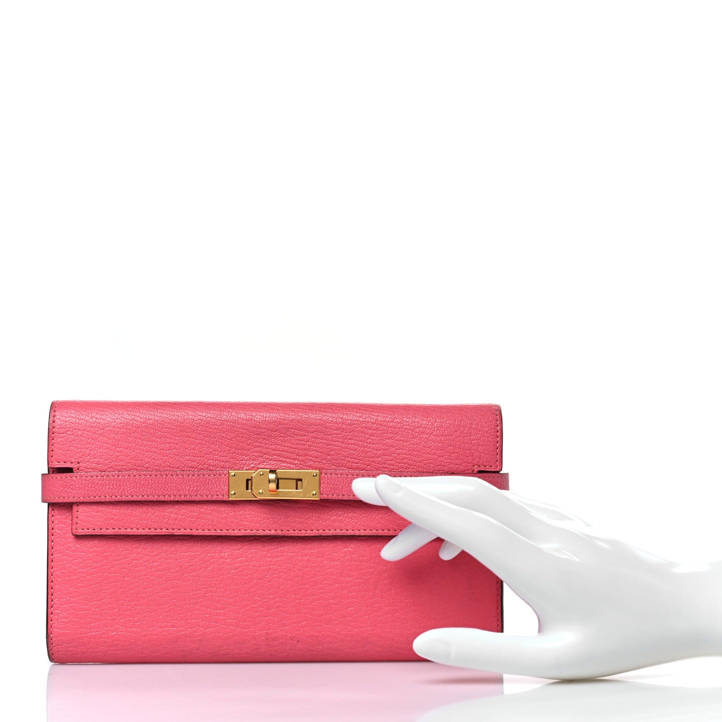 Chevre Mysore Kelly Longue Wallet Rose Azalee