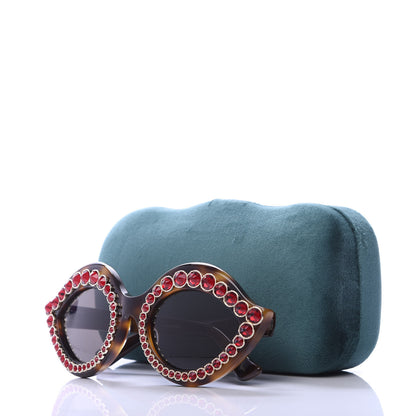 Gucci Acetate Crystal Studded Cat Eye Sunglasses GG0045S Tortoise 8 of 8