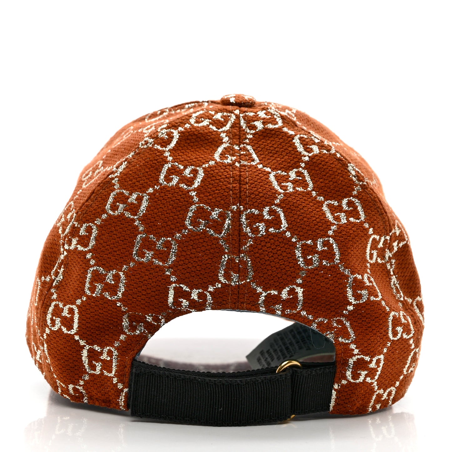 Canvas Lame GG Monogram Rush Baseball Hat M Burnt Orange Silver