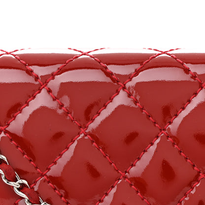Chanel Patent Calfskin Quilted Brilliant East West Flap Clutch Red 10 of 12