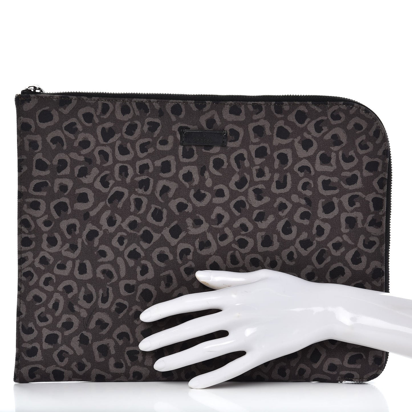 Canvas Animal Print Document Case Brown