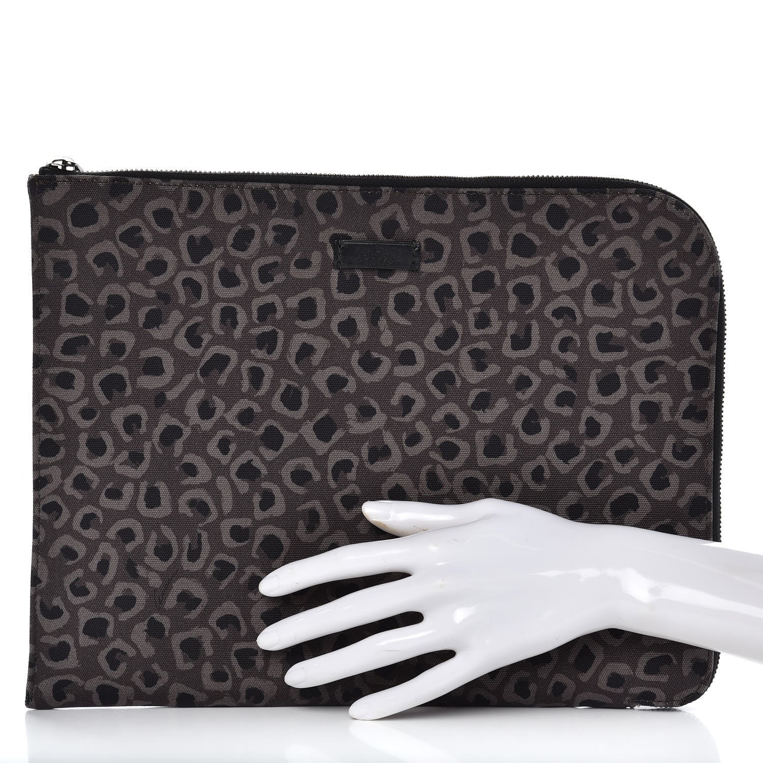 Gucci Canvas Animal Print Document Case Brown 2 of 14