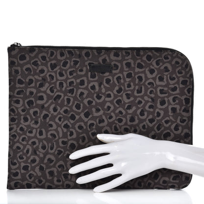 Gucci Canvas Animal Print Document Case Brown 2 of 14
