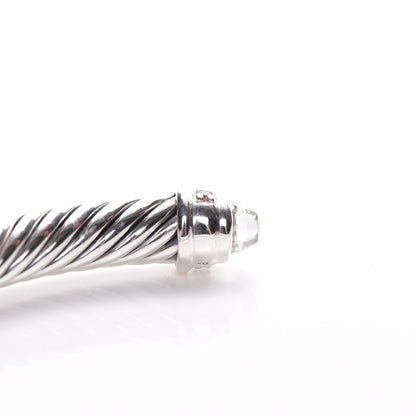 David Yurman Sterling Silver Diamond Prasiolite 5mm Cable Classics Bracelet 4 of 5